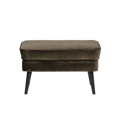 WOOOD Hocker 'Rocco' Velvet, kleur Warm Groen WOOOD Hocker 'Rocco' Velvet, kleur Warm Groen