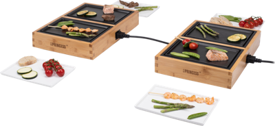Princess 104040 Tafelgrill Elektrisch Zwart, Bamboe