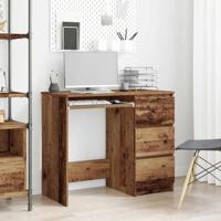 Bureau 90x45x76 cm bewerkt hout oud houtkleurig - thumbnail