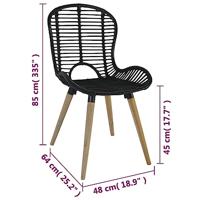 Eetkamerstoelen 4 st natuurlijk rattan zwart - thumbnail