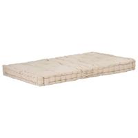 VidaXL Palletvloerkussen 120x80x10 cm katoen beige - thumbnail