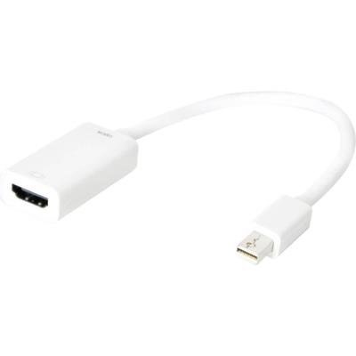 LogiLink CV0036B Adapter [1x Mini-DisplayPort stekker - 1x HDMI-bus] Wit 15.00 cm