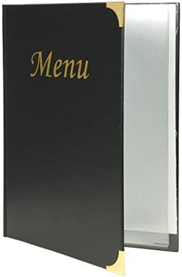 Menukaart securit a4 4 x 2 tassen zwart | 10 stuks