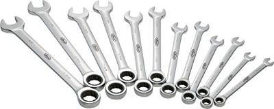 Vigor V1031 Steek-ringratelsleutelset 12-delig Sleutelbreedte (metrisch) 8 - 19 mm