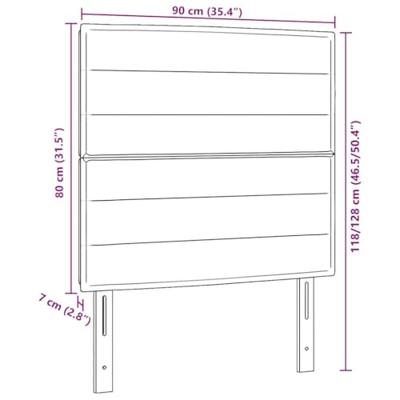 LED Hoofdbord met LED-striplichten Donkergrijs 90 cm Polyester