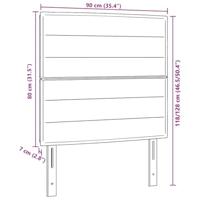 LED Hoofdbord met LED-striplichten Donkergrijs 90 cm Polyester - thumbnail