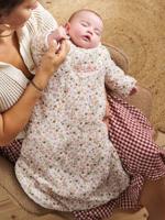 Trappelzak met afneembare mouwen, personaliseerbaar FLORA wit, bedrukt - thumbnail