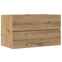Badkamerwandkast 80x38,5x45 cm bewerkt hout artisanaal eiken - thumbnail