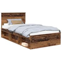 Bedframe met hoofdeinde Oudhout 100 x 200 cm Massief grenenhout - thumbnail