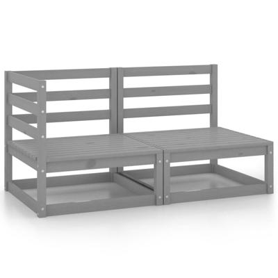2-delige Loungeset massief grenenhout grijs 2-delige Loungeset massief grenenhout grijs