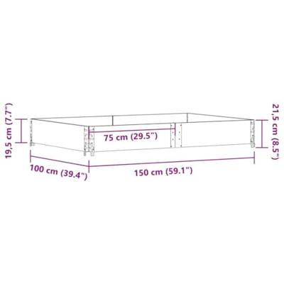 VidaXL Palletopzetrand 150x100 cm massief grenenhout grijs