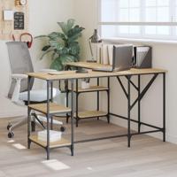 Bureau 139x139x75 cm bewerkt hout sonoma eikenkleurig - thumbnail