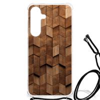 Stevig Telefoonhoesje voor Samsung Galaxy S24 Plus Wooden Cubes - thumbnail