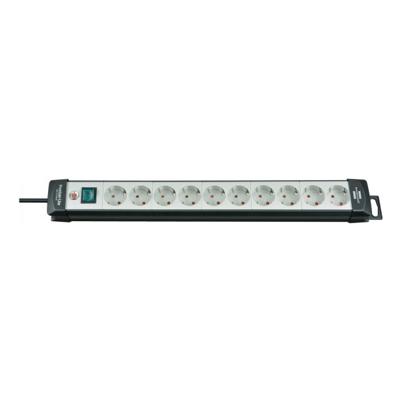 Brennenstuhl 1951500100 Stekkerdoos met schakelaar 10-voudig Zwart, Lichtgrijs Randaarde stekker 1 stuk(s)