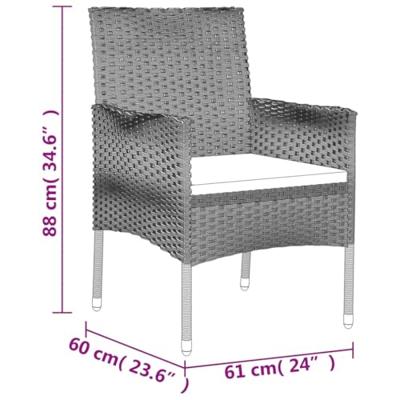 9-delige Tuinset poly rattan zwart