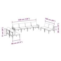 Tuinbankenset met kussen 8 pcs Zwart Staal - thumbnail