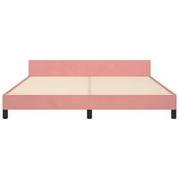 Bedframe met hoofdeinde fluweel roze 180x200 cm - thumbnail