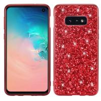 Glitter poeder schokbestendig TPU beschermende case voor Galaxy S10 PLUS (rood) - thumbnail