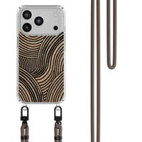 iPhone 17 Pro hoesje met donkerbruin koord - Ebony Waves - thumbnail