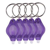 2 stuks Mini Pocket sleutelhanger zaklamp Micro LED squeeze licht buiten Camping ultra heldere noodsleutel ring licht fakkel lamp (paars) - thumbnail