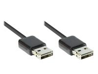 Good Connections Aansluitkabel USB 2.0 EASY A-stekker naar EASY A-stekker (aan beide zijden bruikbaar) - Folie en gevlochten afscherming, koperen draden (OFC) - High-Speed tot 480 Mbps - zwart, 2 m - thumbnail