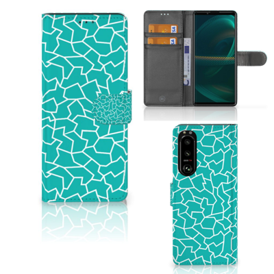 Sony Xperia 5III Hoesje Cracks Blue Sony Xperia 5III Hoesje Cracks Blue