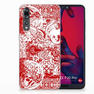 Silicone Back Case Huawei P20 Pro Angel Skull Rood Silicone Back Case Huawei P20 Pro Angel Skull Rood