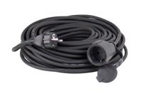 as - Schwabe 60364 Rubberen Verlengkabel met Beschermende Contactspoel Plug, IP44, 230 V/16 A, 25 meter Kabellengte, Zwart - thumbnail