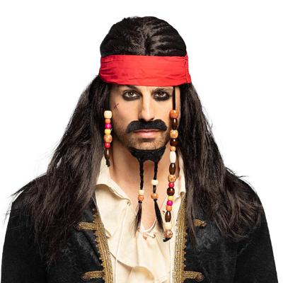 Boland Pruik tobias met bandana, snor en baard