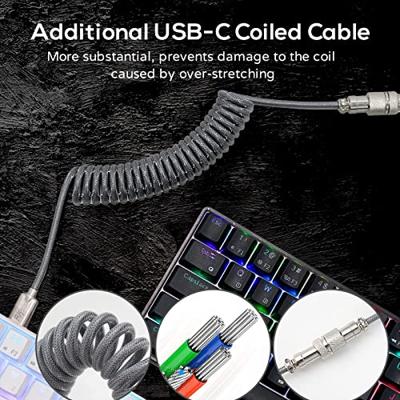 Royal Kludge RK61 draadloos mechanisch toetsenbord, gaming toetsenbord (Wit, US lay-out, Red switch, 60%, RGB, Hot swap, 2.4 GHz / USB-C / Bluetooth)