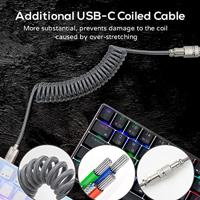 Royal Kludge RK61 draadloos mechanisch toetsenbord, gaming toetsenbord (Wit, US lay-out, Red switch, 60%, RGB, Hot swap, 2.4 GHz / USB-C / Bluetooth) - thumbnail