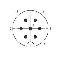 binder 09-0041-00-07 Ronde connector Stekker, recht Totaal aantal polen: 7 1 stuk(s) - thumbnail