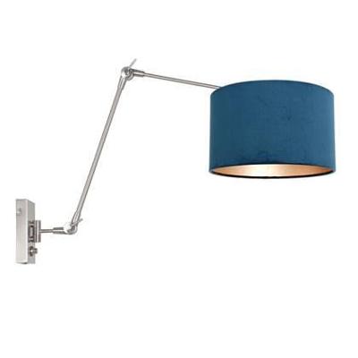 Steinhauer Wand leeslamp Prestige Chic met blauwe kap 8238ST