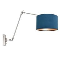 Steinhauer Wand leeslamp Prestige Chic met blauwe kap 8238ST - thumbnail