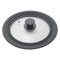 Metaltex Pannendeksel 16-20 cm Glas/Silicone/Zwart - thumbnail