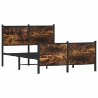 Bedframe zonder matras metaal gerookt eikenkleurig 140x200 cm - thumbnail