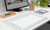 Sigel SI-HO366 Bureauonderlegger Protect A2 40 Vel + Kunststof Beschermrand + Kalender 2024/2025 Wit/Transparant - thumbnail
