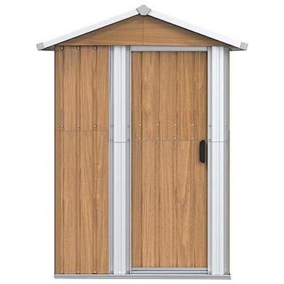 VidaXL Tuinhuis bruin 126x97,5x177 cm gegalvaniseerd staal VidaXL Tuinhuis bruin 126x97,5x177 cm gegalvaniseerd staal