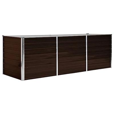 VidaXL Plantenbak verhoogd 240x80x77 cm gegalvaniseerd staal bruin VidaXL Plantenbak verhoogd 240x80x77 cm gegalvaniseerd staal bruin