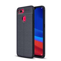 Litchi textuur TPU schokbestendig geval voor OPPO F9 (F9 Pro) & OPPO A7X (marineblauw) - thumbnail