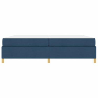 Boxspring bed Blauw en Donkerblauw en Wit 200 x 200 cm Stof