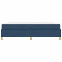 Boxspring bed Blauw en Donkerblauw en Wit 200 x 200 cm Stof - thumbnail