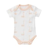 Fresk romper korte mouw Swan Pale Peach-0-3 mnd - thumbnail