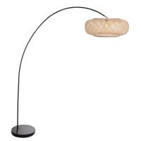 Steinhauer Booglampsolva zwart met rotan kap Ø 60cm - 4465ZW - thumbnail