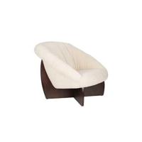 Dutchbone Fauteuil 'Emilius' Bouclé en rubberhout - thumbnail