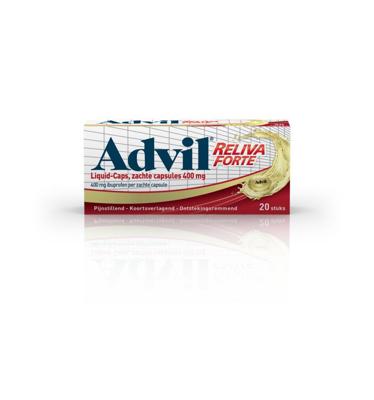 Advil Reliva liquid caps 400mg 20 Capsules