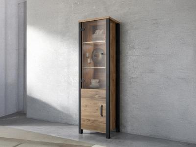 Kolomkast OLIANNE 2 deuren appenzeller sparren/zwart