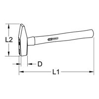 KS Tools 142.1227 1421227 Voorhamer 8800 g 895 mm DIN 1042 1 stuk(s) - thumbnail