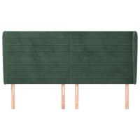 Hoofdbord met randen 183x23x78/88 cm fluweel donkergroen - thumbnail