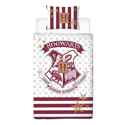 Harry Potter - Hogwarts Red & White 1 Persoons Dekbedovertrek (140cm x 200cm)